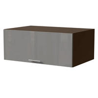 AUFSATZSCHRANK Essen W6B/90 Grau Hochglanz / Lava Matt 90 / 59 / 36cm - Dunkelgrau/Grau, Holz/Holzwerkstoff (90/36/59cm) - Feldmann-Wohnen