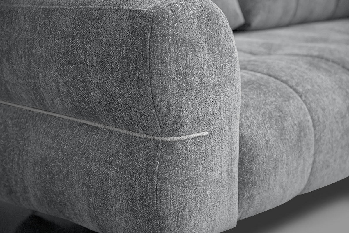 SOFA SALVINI 3-Sitzer, grau - Schwarz/Grau, Holzwerkstoff/Textil (176/88/99cm) - Courtois Laville