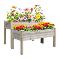 HOCHBEET, Natur, Tannenholz - Naturfarben, Holz (114/76/115cm) - Outsunny