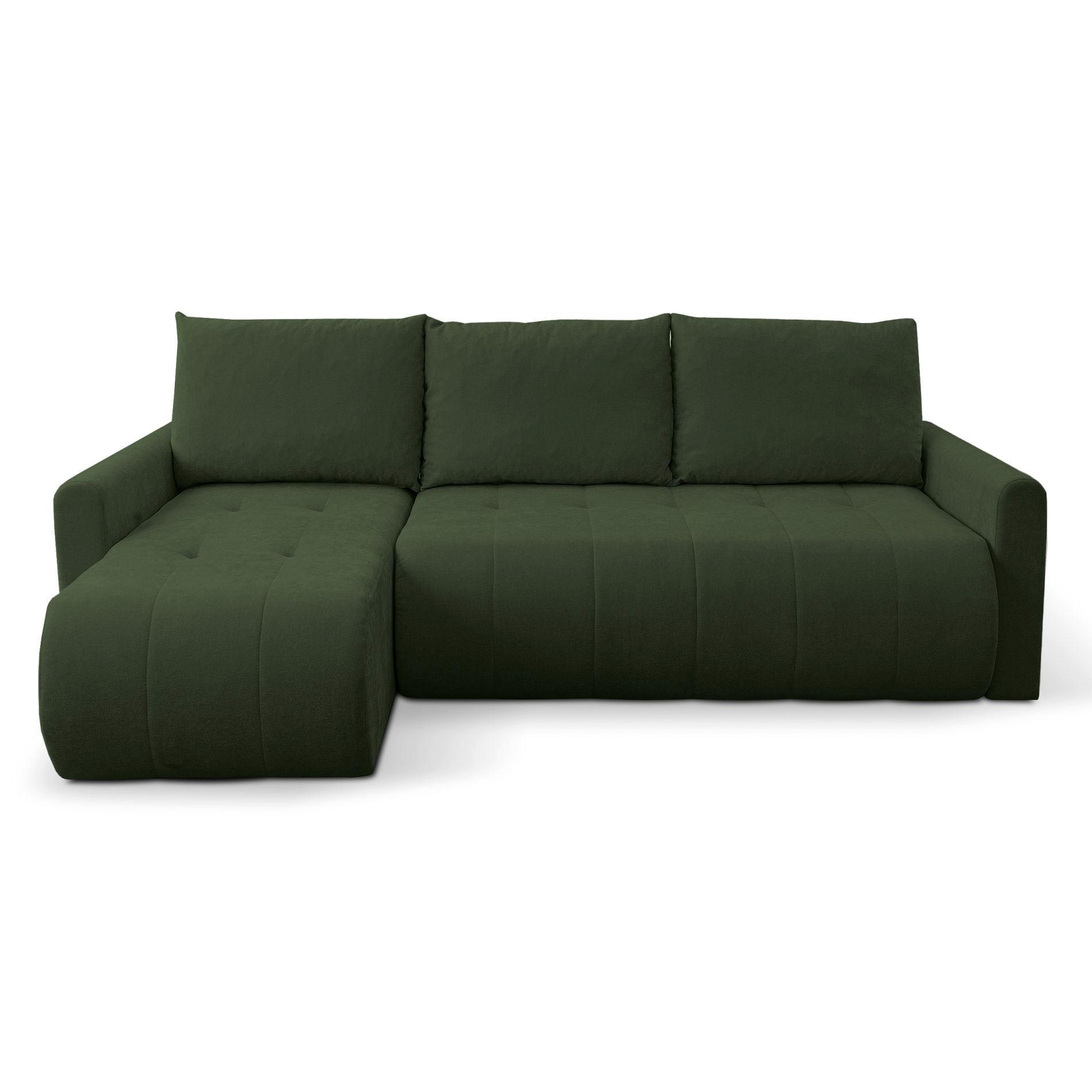 ECKSOFA Timmone Grün Chenille 230 cm - Schwarz/Grün, Kunststoff/Textil (230/149cm) - Selsey