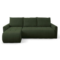 ECKSOFA Timmone Grün Chenille 230 cm - Schwarz/Grün, Kunststoff/Textil (230/149cm) - Selsey