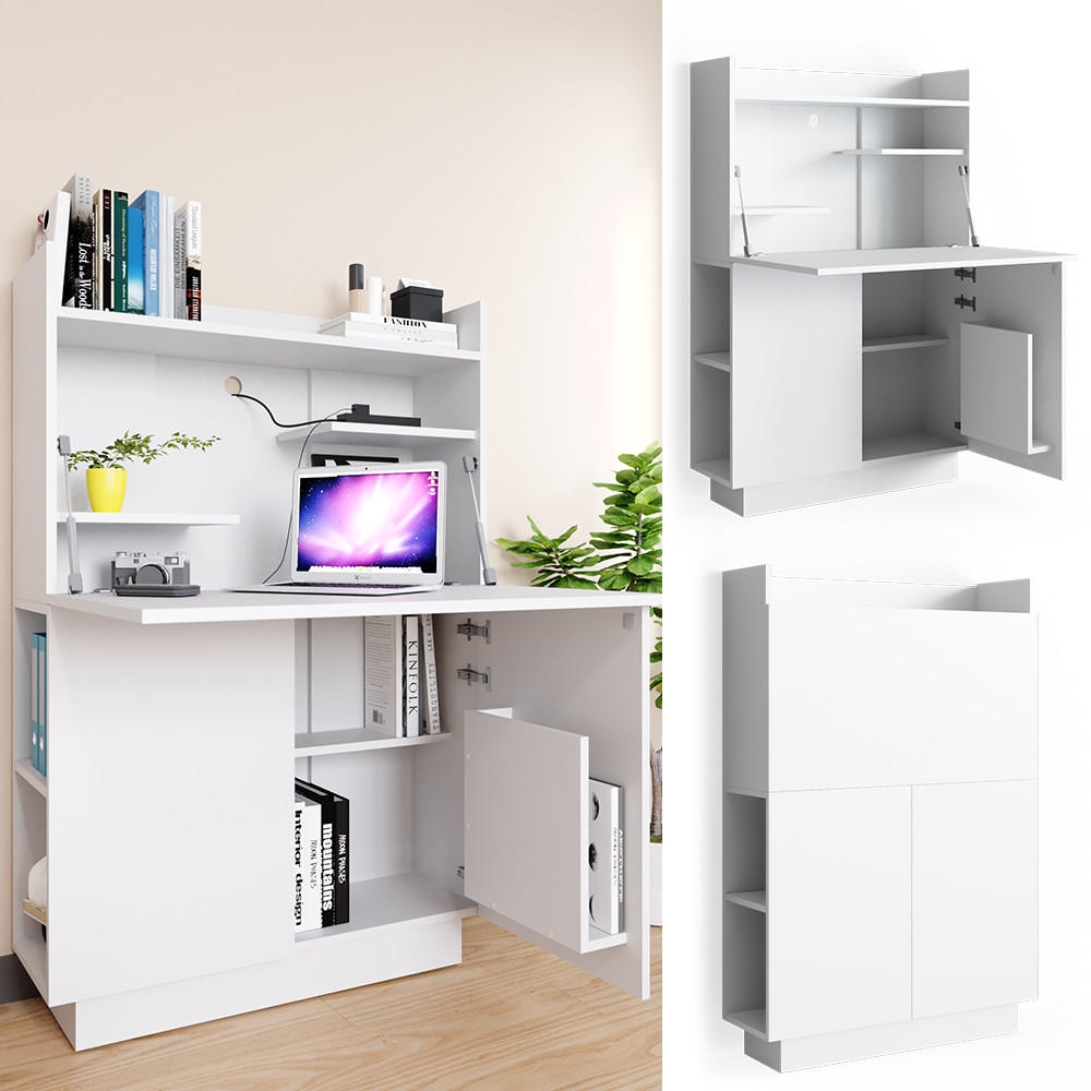 SEKRETÄR SCHREIBTISCH Alena Weiß 85 x 27 cm - Weiß, Holzwerkstoff (27/85/118.9cm) - Vicco