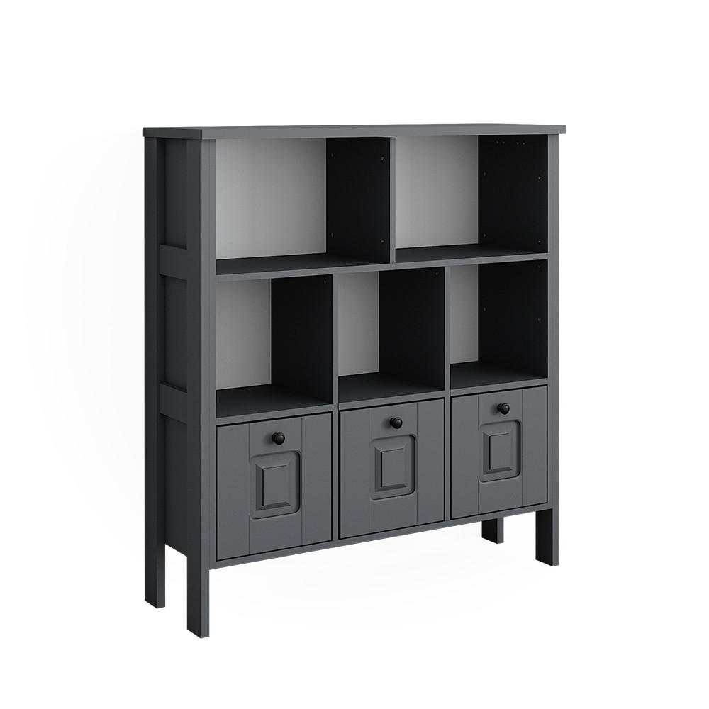 KINDERREGAL Ajaton Grau 103.6 x 113.4 cm - Grau, Holzwerkstoff (103.6/113.4/32.6cm) - VitaliSpa