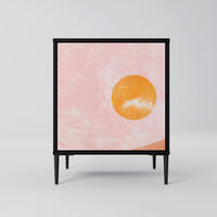 SIDEBOARD LUMINOUS SUNLIGHT, Schwarz, 57,5x42x72,5 cm, Schwarze Metallfüße - Multicolor/Schwarz, Holzwerkstoff/Metall (57.5/72.5/42cm) - SpaceRebels