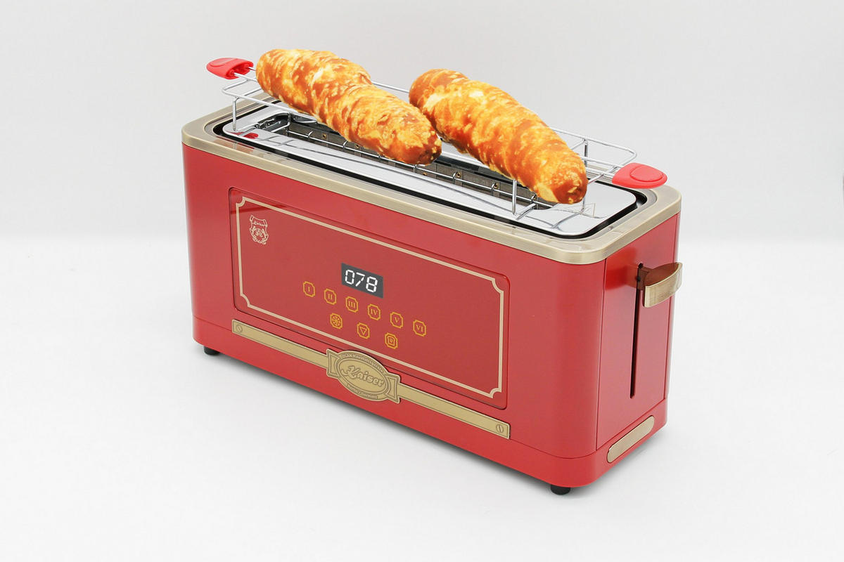 TOASTER T 4000 RotEm, Bordeaux, 6 verschiedene Toaststufen - Bordeaux, Metall (38.5/18.5/13.1cm) - Kaiser Küchengeräte