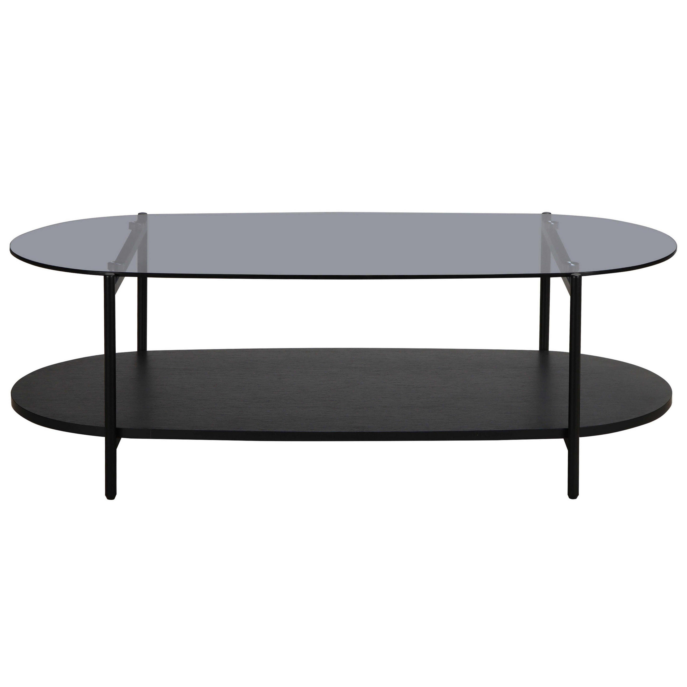 COUCHTISCH, Schwarz - Schwarz, Glas (120/55/40cm) - Oviala
