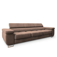 BETTSOFA MOSINE Ecru Velours-Stoff mit Schlaffunktion - Ecru, Textil (281/87/98cm) - MASSENO
