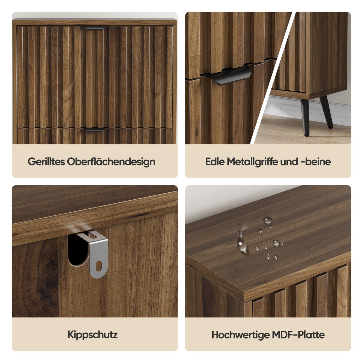 SCHUHSCHRANK Walnuss 60/24/95 cm - Walnussfarben, Holzwerkstoff (60/95/24cm) - PANGIVO
