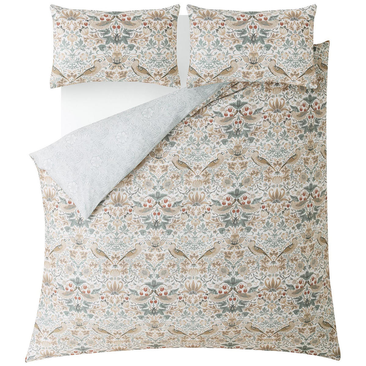 BETTWÄSCHE Strawberry Thief Hessischer - Grün, Textil (200/200cm) - Graham & Brown