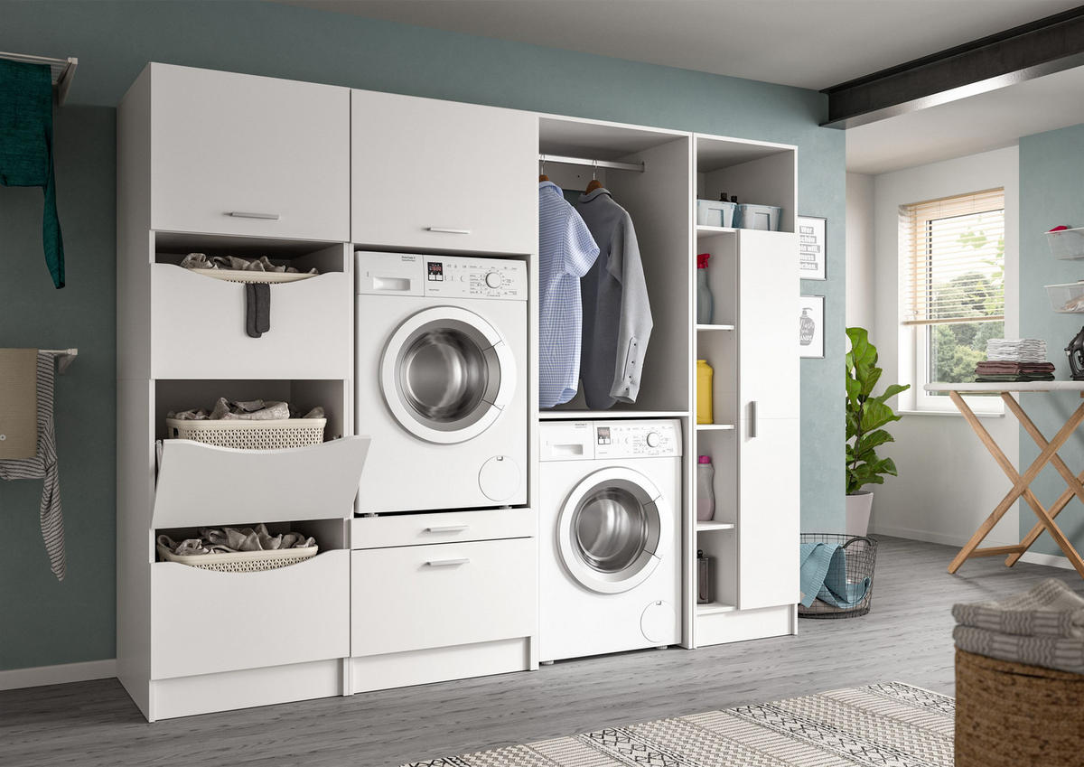 UNIVERSALSCHRANK Mixx (B/H/T: ca. 50/195/68 cm) in Weiß/weiß - Weiß, Holzwerkstoff (50/195/68cm)