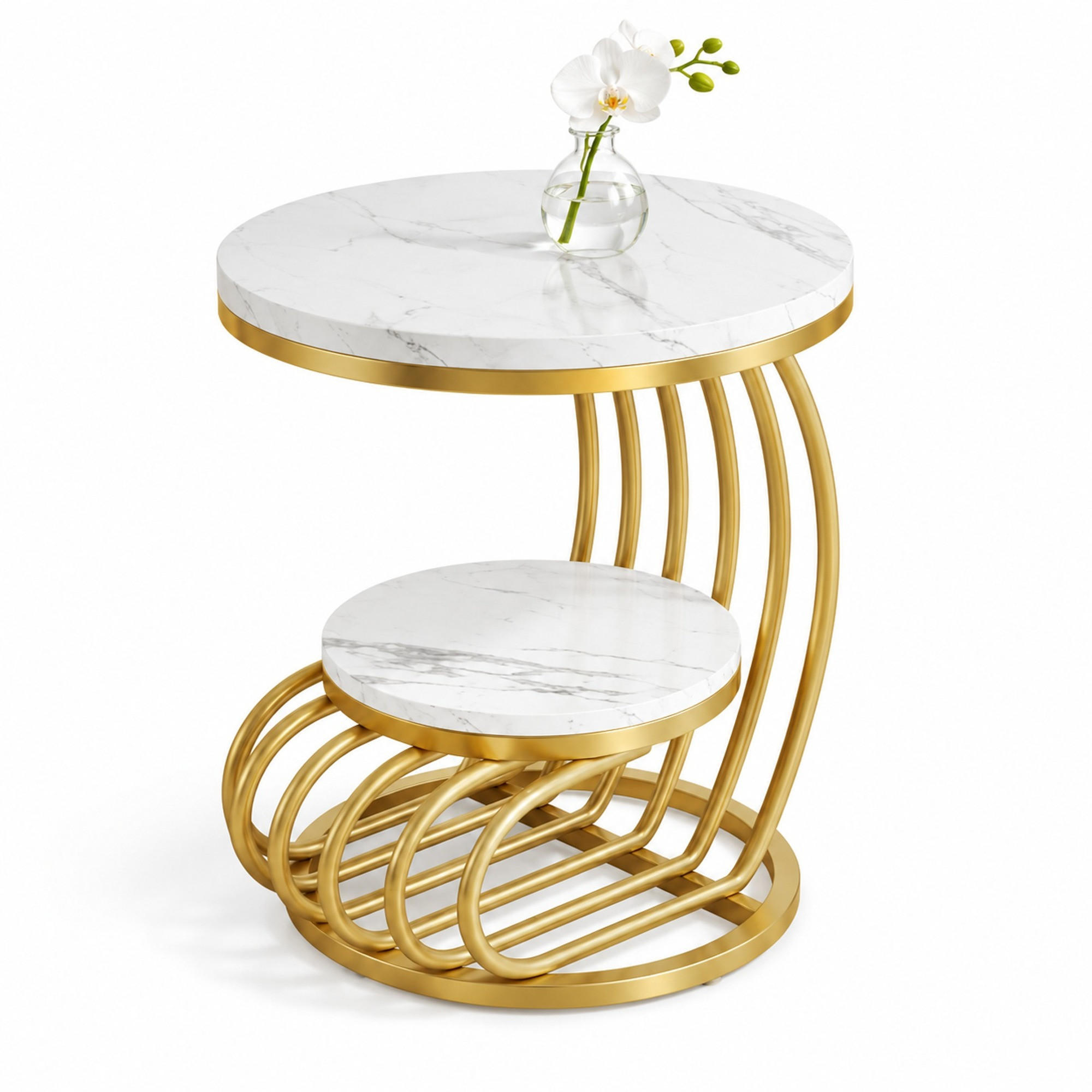 Meubliv Beistelltisch Gold 50x63x50 cm