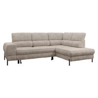 ECKSOFA Clinton, Seite: Rechts - Hellbraun/Schwarz, Holz/Kunststoff (253/174cm) - MIRJAN24