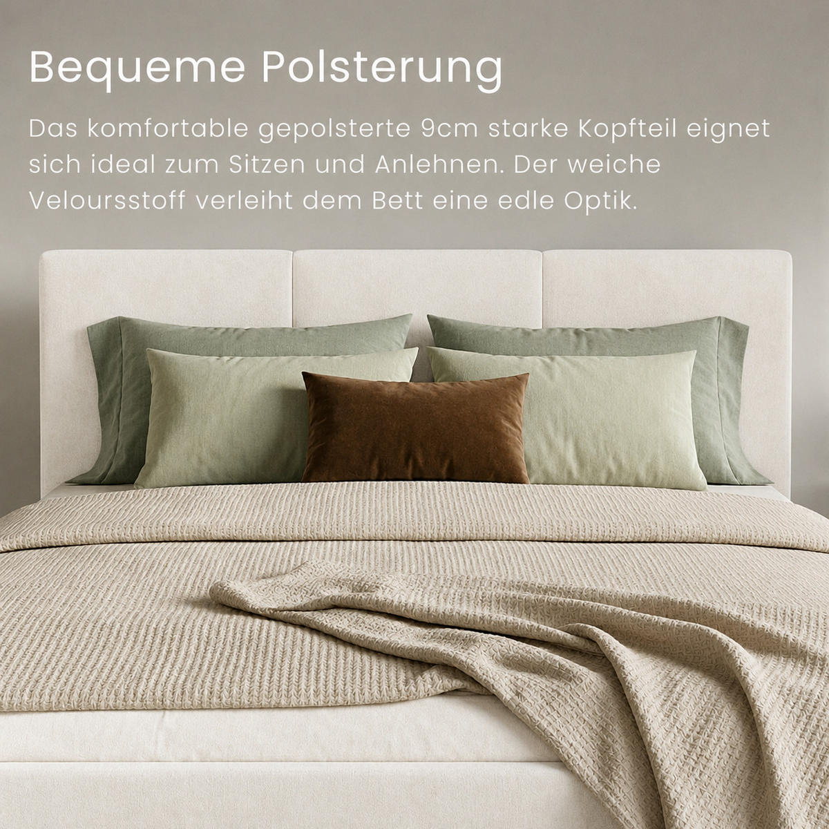 POLSTERBETT 120x200 cm in Beige - Beige, Textil (120/200cm) - Home Collective
