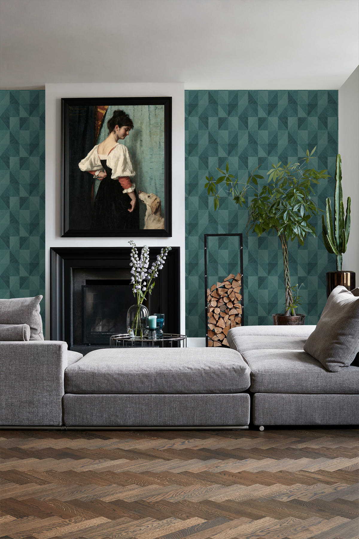 TAPETE 3D-Muster 50 x 900 cm - Grün, Papier (50/900cm) - Origin Wallcoverings