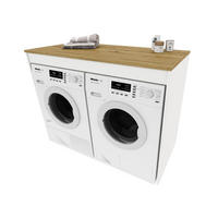 WASCHMASCHINENSCHRANK für Waschmaschine & Wäschetrockner 129/97/61 - Eiche Artisan, Holzwerkstoff (129/97/61cm) - RAUMHIRSCH FURNITURE