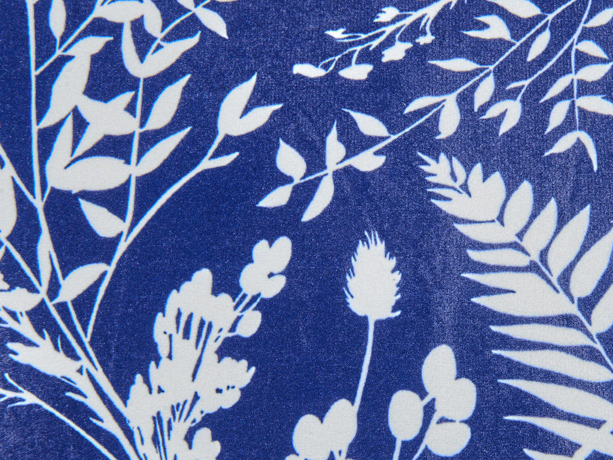 GARTENKISSEN 2er-Set Marineblau 45/45 cm Glimmer - Blau/Weiß, Textil (45/12/45cm) - Beliani