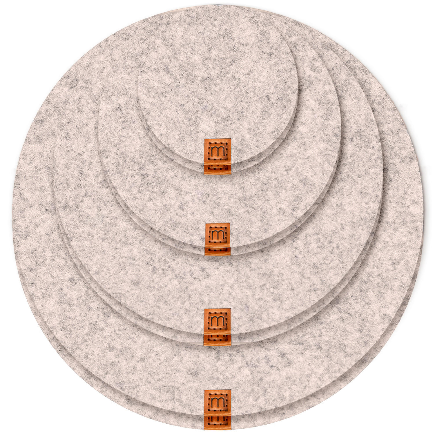 VASENUNTERSETZER 8er-Set - Beige, Textil (25/25cm) - Miqio Design