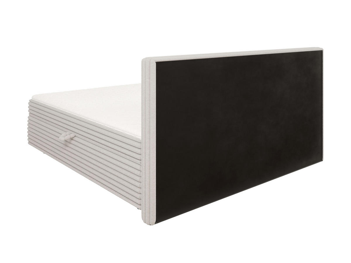 BOXBETT Roma 200/200 cm Hellgrau Plüschcord - Hellgrau/Schwarz, Holz/Kunststoff (200/200cm) - S-Style Möbel