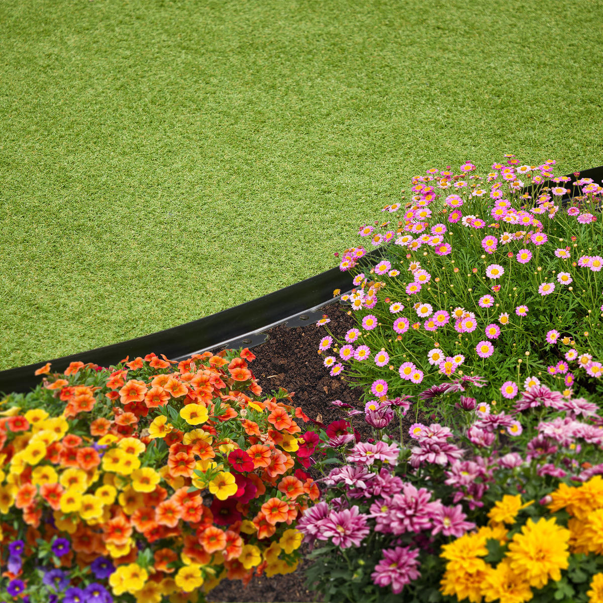 RASENKANTE - Schwarz, Kunststoff (3000/5/5cm) - Relaxdays