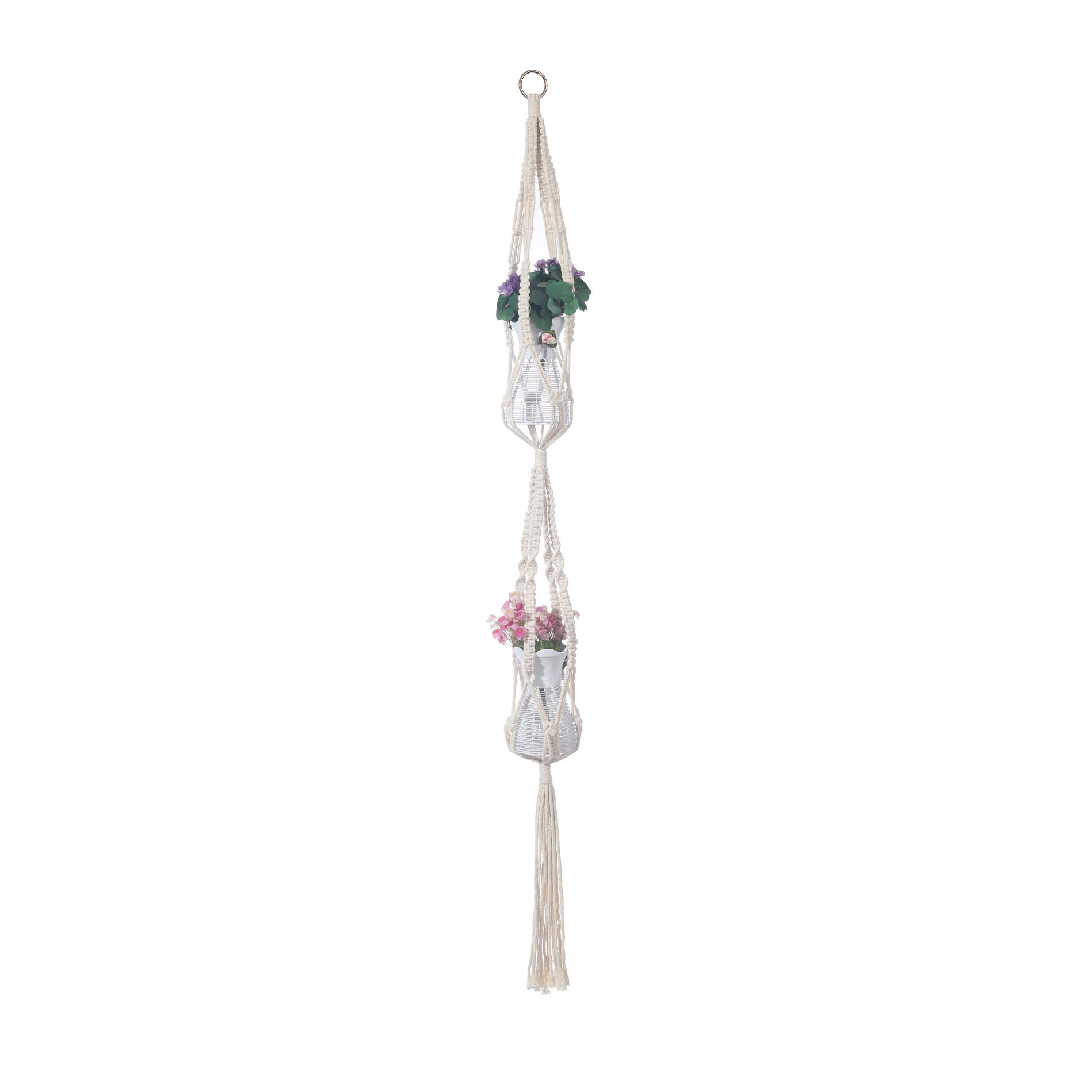 Mobili Rebecca Blumenampel Beige 1x150x1 cm