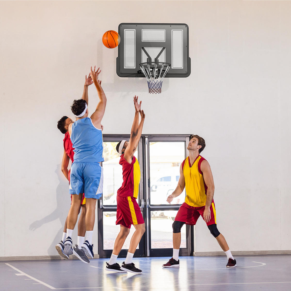 BASKETBALLKORB DE-10353 wandmontiert, wetterbeständig Schwarz - Schwarz, Metall (23/110cm) - ComfortXL