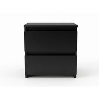 NACHTTISCH mit zwei Schubladen in Schwarz - Schwarz, Holzwerkstoff (40/40/30cm) - Home Collective