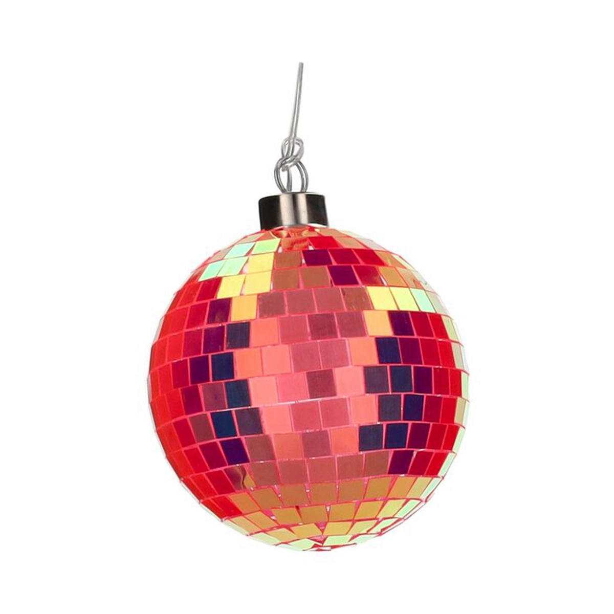 WEIHNACHTSKUGEL LED Disco, Glas / Polyester, Neon Orange, Ø 10 cm - Orange, Glas (10/10/10cm) - Gift Company