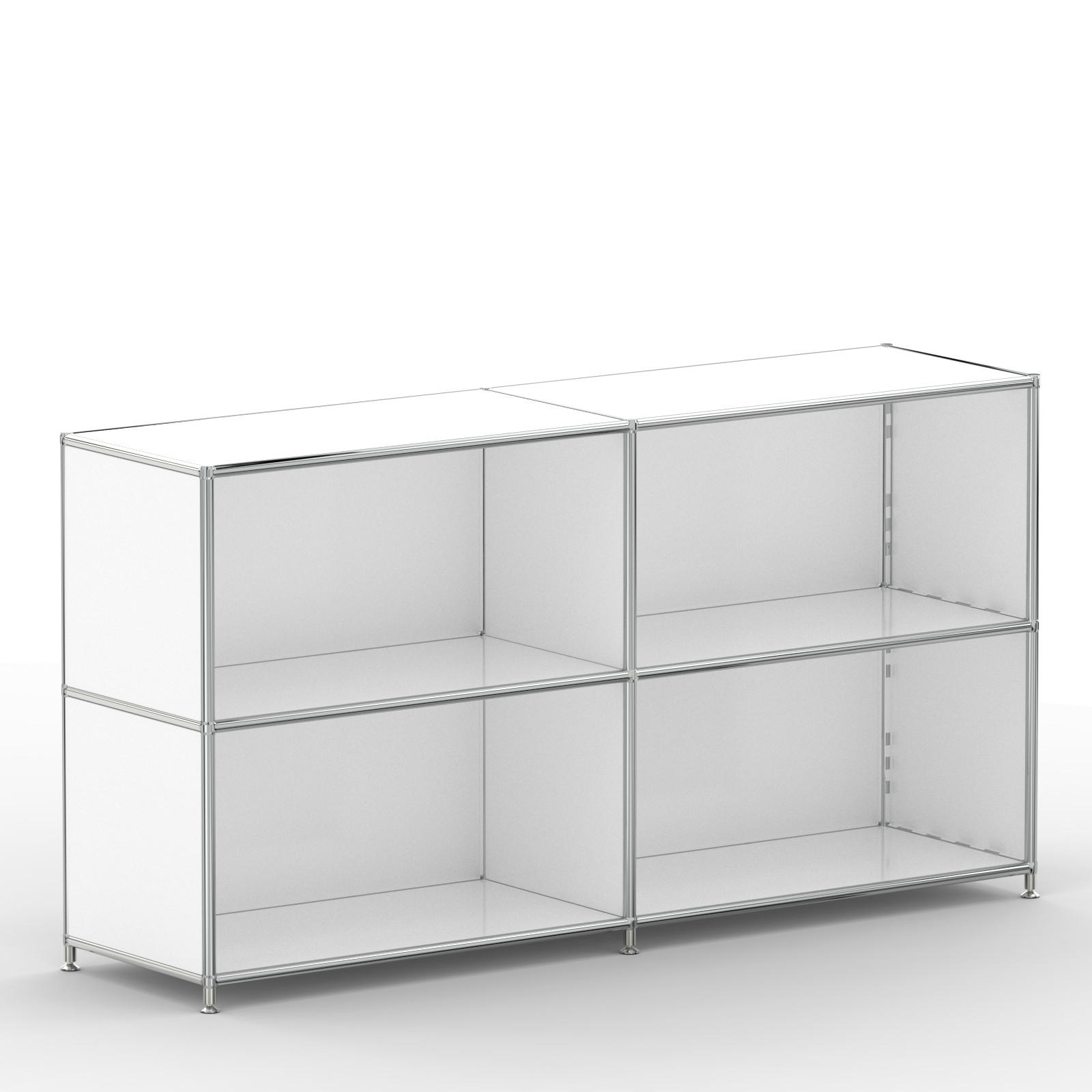 AKTENSCHRANK Büro, 4 offene Fächer, Breite 152 cm, Signalweiß - Chromfarben/Weiß, Metall (40/80.5/152.2cm) - Versee