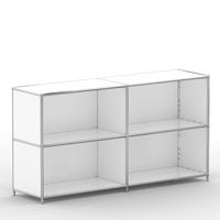 AKTENSCHRANK Büro, 4 offene Fächer, Breite 152 cm, Signalweiß - Chromfarben/Weiß, Metall (40/80.5/152.2cm) - Versee