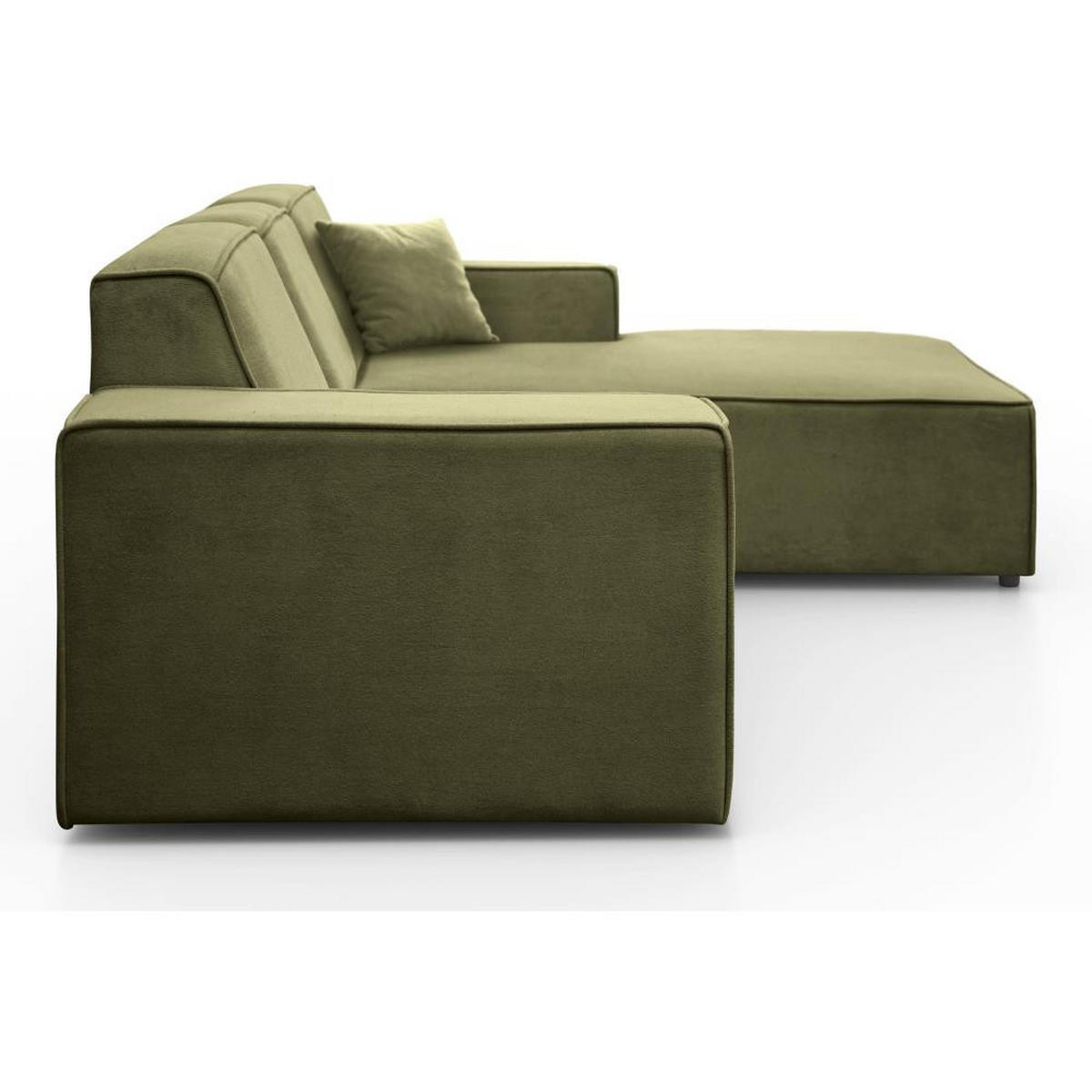 ECKSOFA ohne Schlaffunktion Pedro L hellgrün rechts - Schwarz/Hellgrün, Kunststoff/Textil (267/170cm)