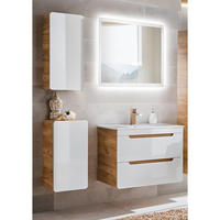 BADMÖBEL-SET 4-TLG. Luton-56 - Weiß, Holzwerkstoff (130/200/46cm) - Lomado