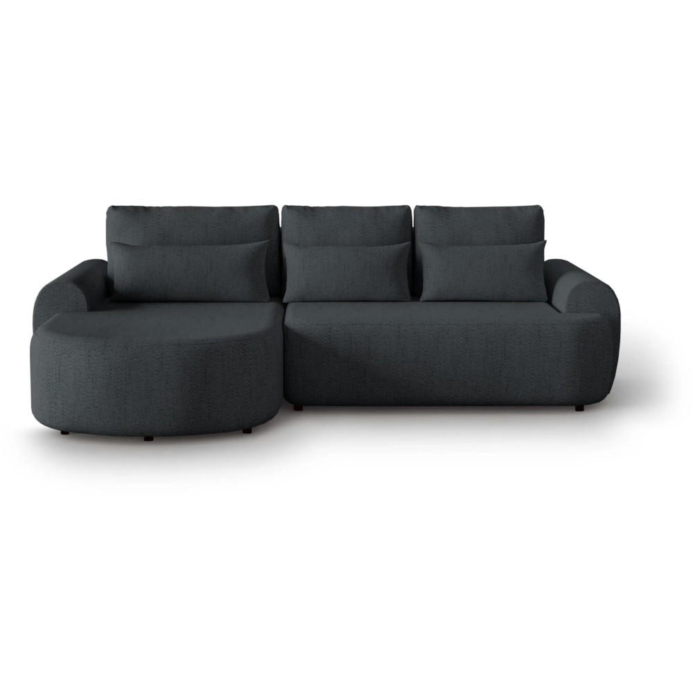 ECKSCHLAFSOFA Olivio L Anthrazit - Anthrazit/Schwarz, Kunststoff/Textil (266/170cm) - Beautysofa
