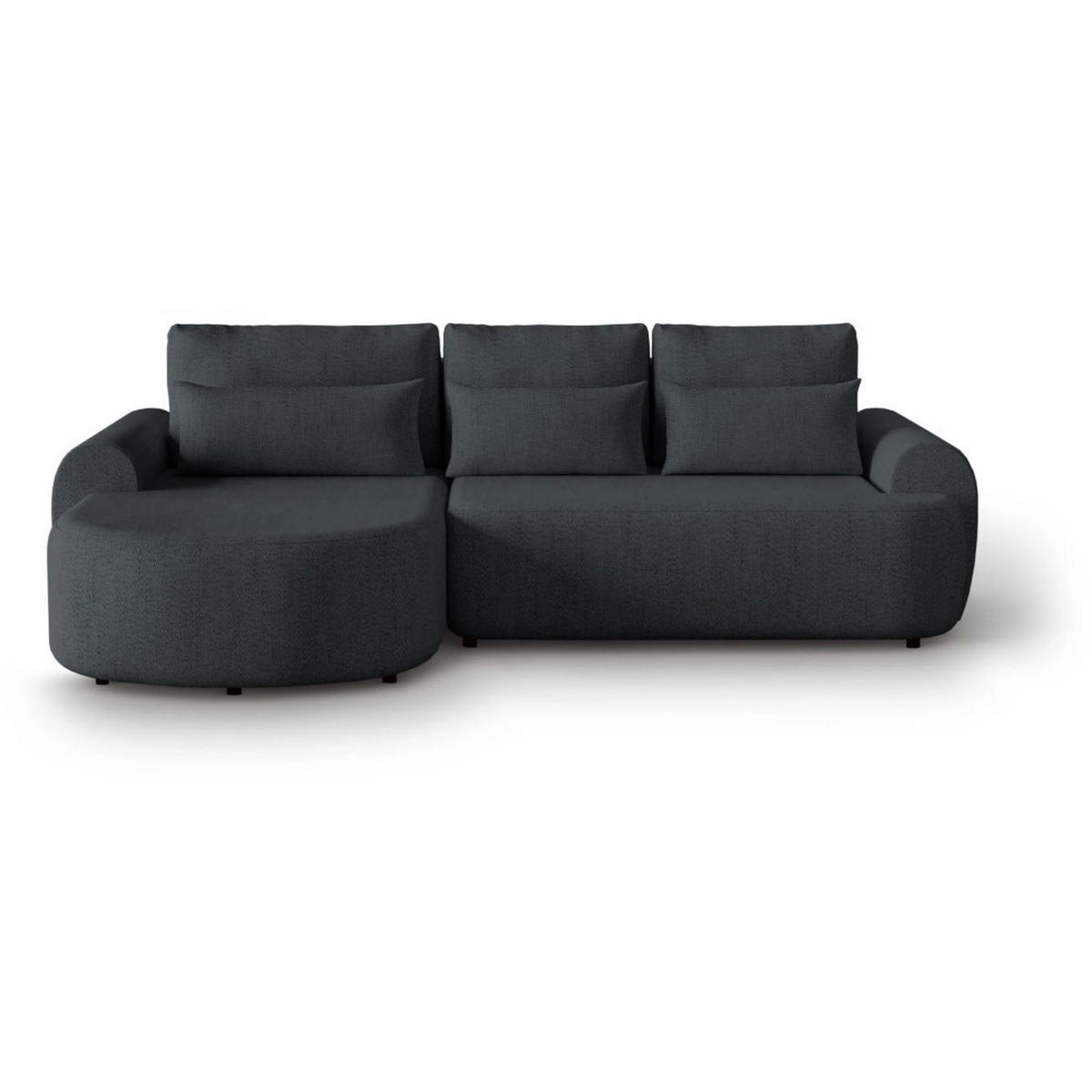ECKSCHLAFSOFA Olivio L Anthrazit - Anthrazit/Schwarz, Kunststoff/Textil (266/170cm) - Beautysofa
