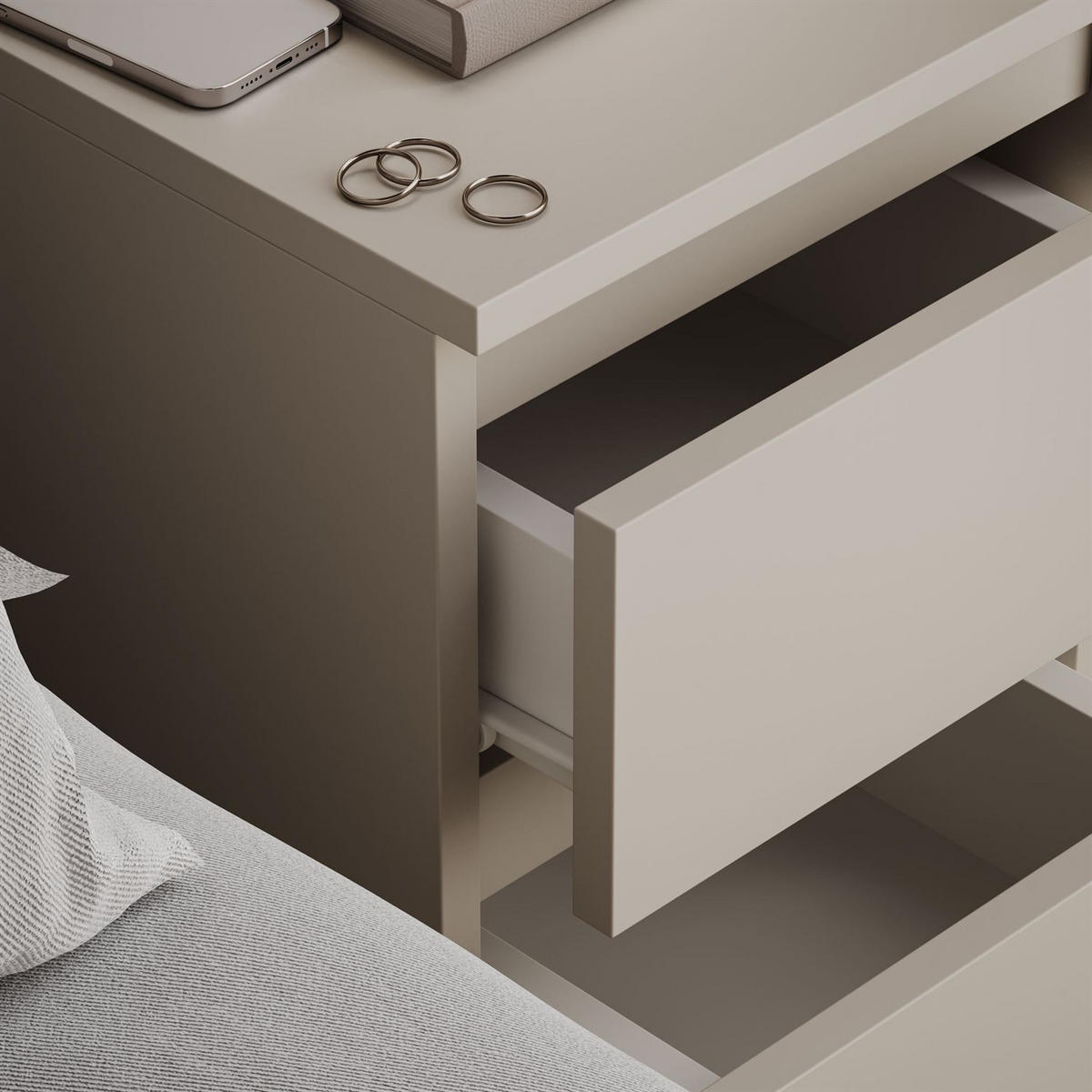 NACHTTISCH HANA M2 Kaschmir - Kaschmir, Holzwerkstoff (30/40/30cm) - Lookway