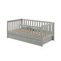 JUNIORBETT Karie 148x60x76 aus Massivholz+MDF in Grau - Grau, Holz (70/140cm) - 58aufmkessel