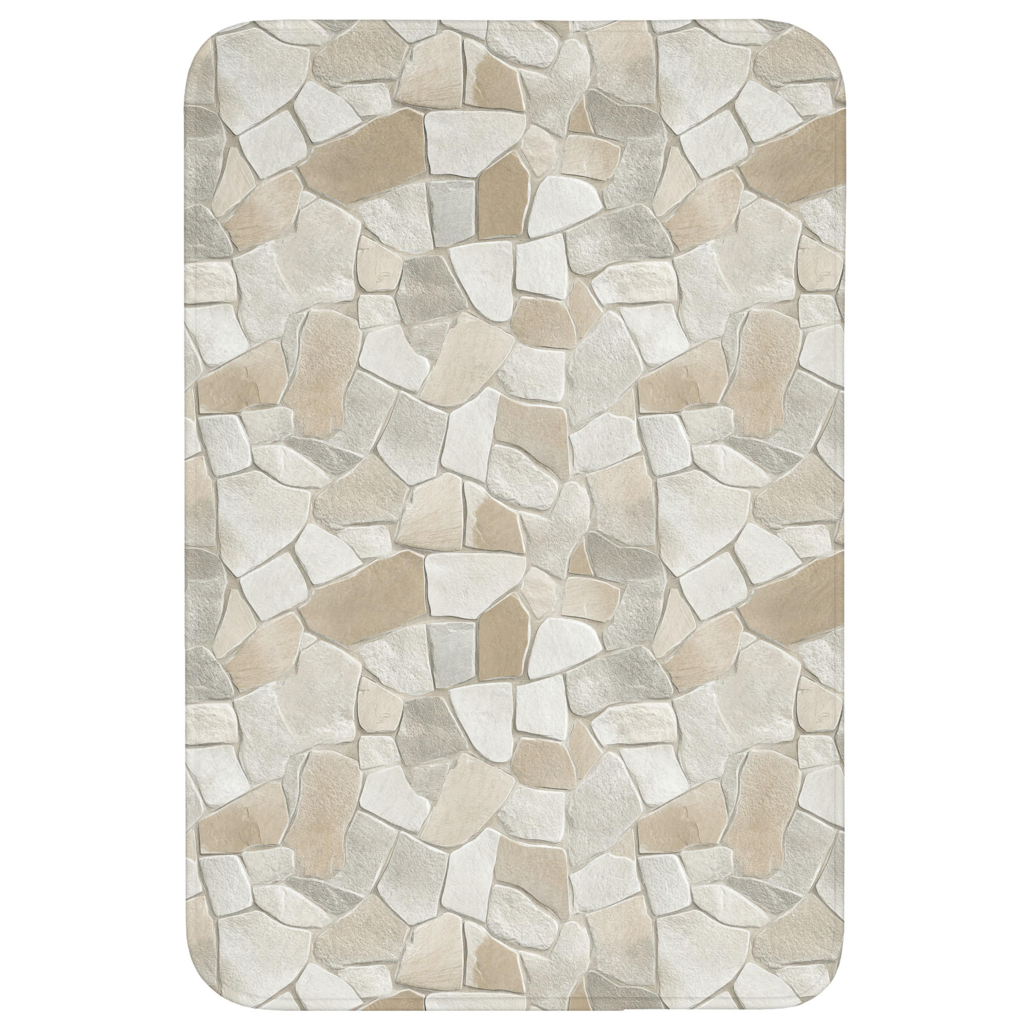 TEPIH ZA KUPAONICU Kamenje 60x90 cm - bež/krem, tekstil/plastika (60/90cm) - OnlyWow