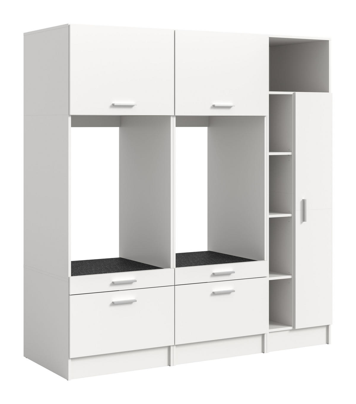 WASCHMASCHINENUMBAU 3tlg. Set Mixx Bad in weiß Nachbildung - modernes Design - B/H/T: 182x195x68 cm - Weiß, Holzwerkstoff (182/195/68cm) - Homes & Jones