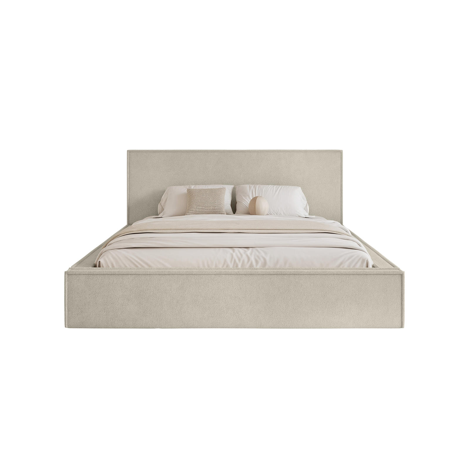 POLSTERBETT MENDOCINO LIGHT 120x200 cm, Beige - Beige, Textil - Fedve