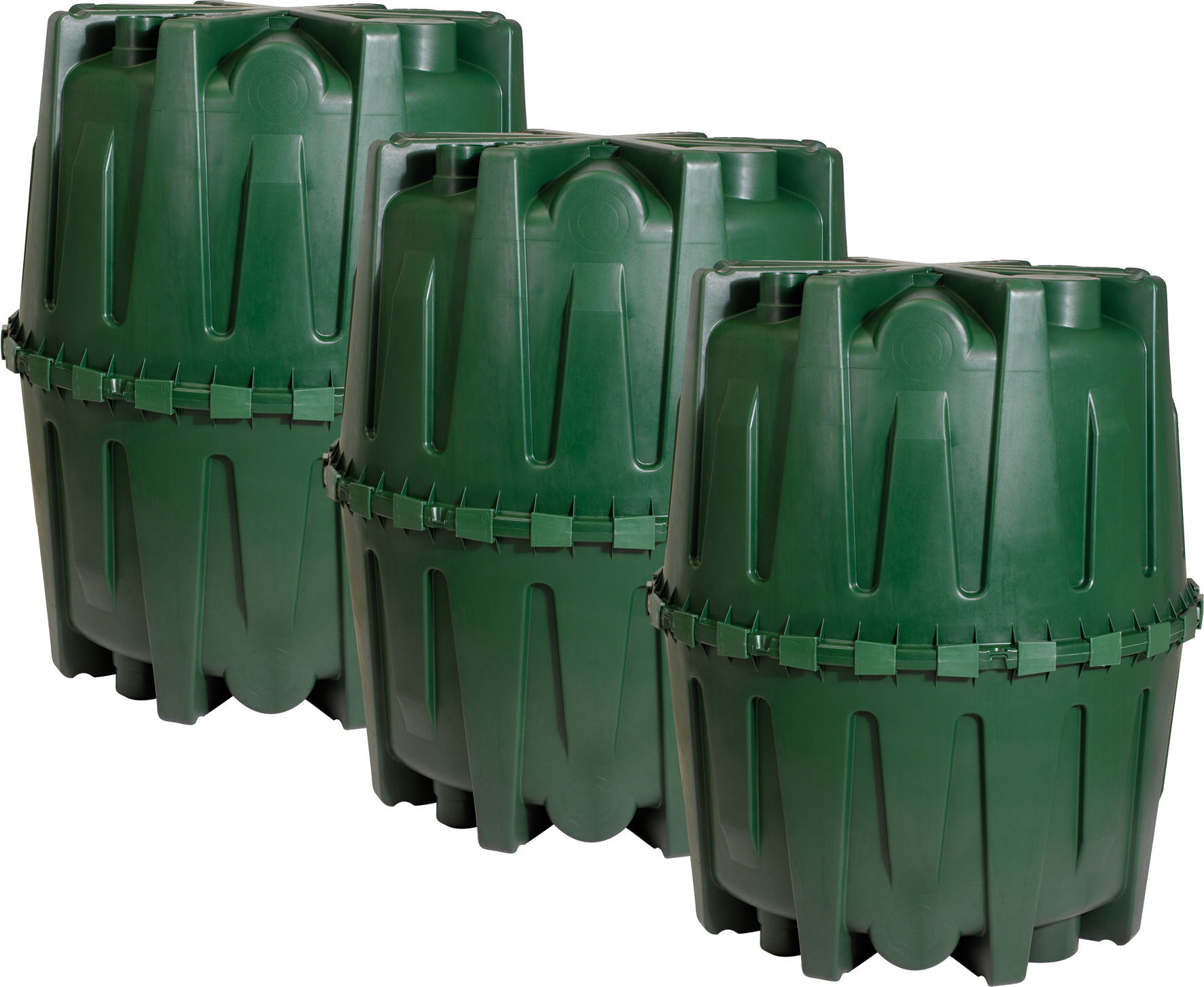 REGENWASSERTANK-SET 4800 L - Dunkelgrün, Kunststoff (135/113/135cm) - 4rain