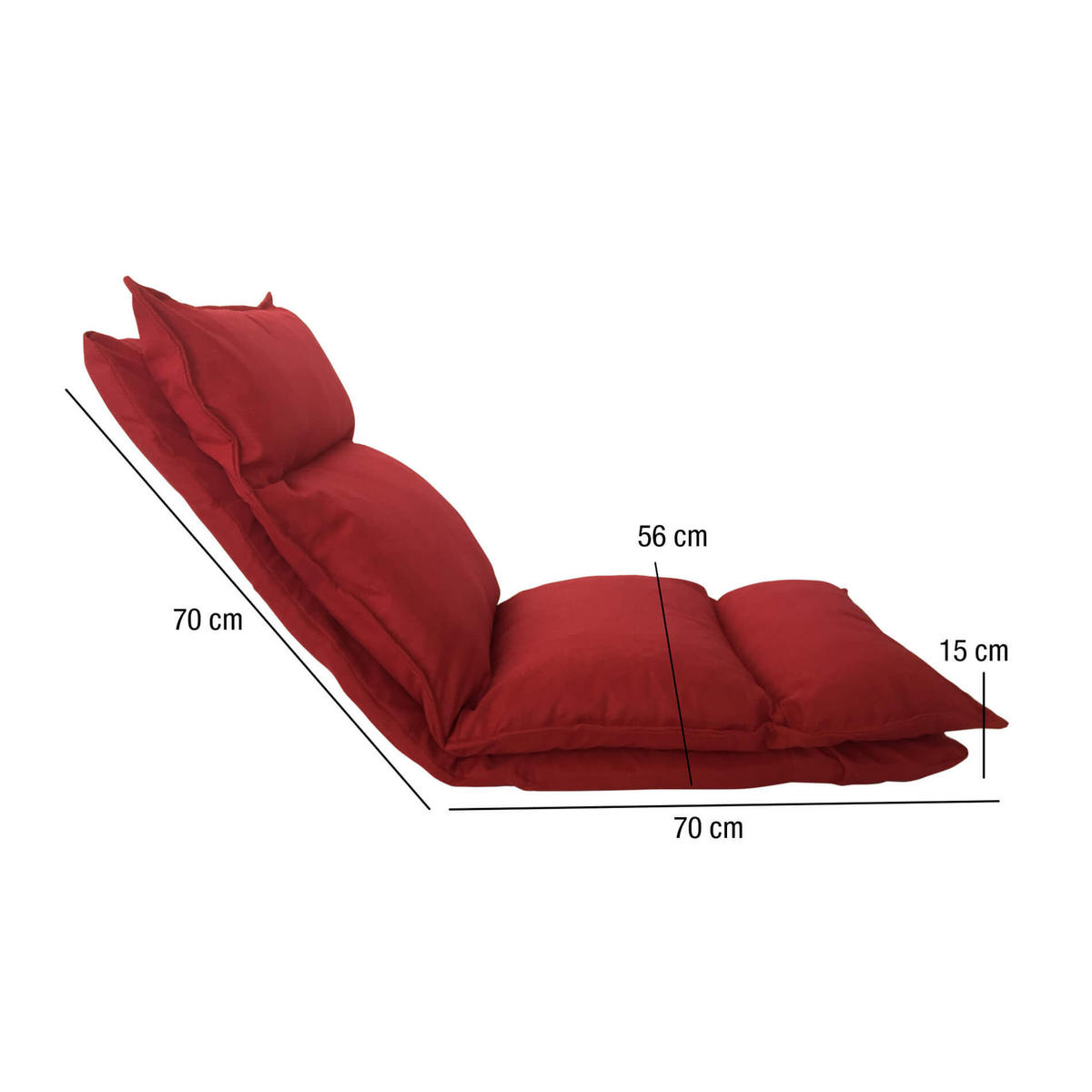 MEDITATIONSTUHL Rot 15/15/135 cm - Rot, Textil (15/135/15cm) - Mobili Rebecca