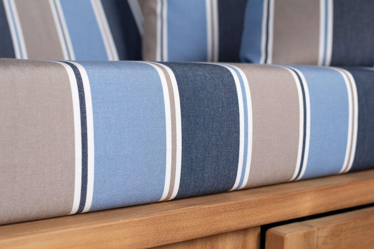 STRANDKORB XL Schillig Bullauge - Blau/Braun, Metall (142/170/95cm) - Mr. Deko