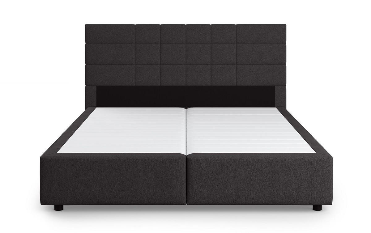 BOXBETT 140/160/180x200 – inkl. Topper, 7‑Zonen Taschenfederkern-Matratze, New York-Stoff - Anthrazit/Schwarz, Holz/Kunststoff (140/200cm) - Cotta