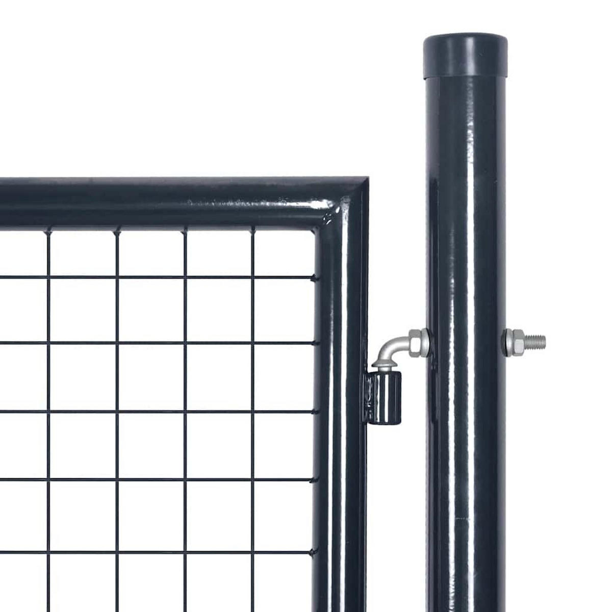 GARTENTOR mit Maschendraht, 100/100 cm, aus Stahl, Anthrazitgrau - Grau, Metall (100/150cm) - vidaXL