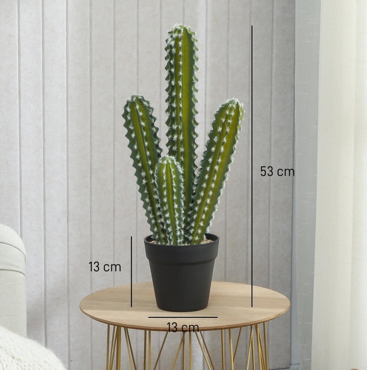 KUNSTPFLANZEN 13/13/53 cm grün aus Kunststoff mit Dekotopf - Grün, Kunststoff (53cm) - OKWISH