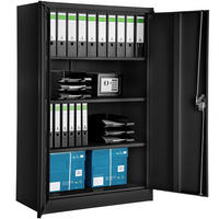 AKTENSCHRANK ,140 x 90 x 40 cm,schwarz - Schwarz, Metall (90/140/40cm) - tectake