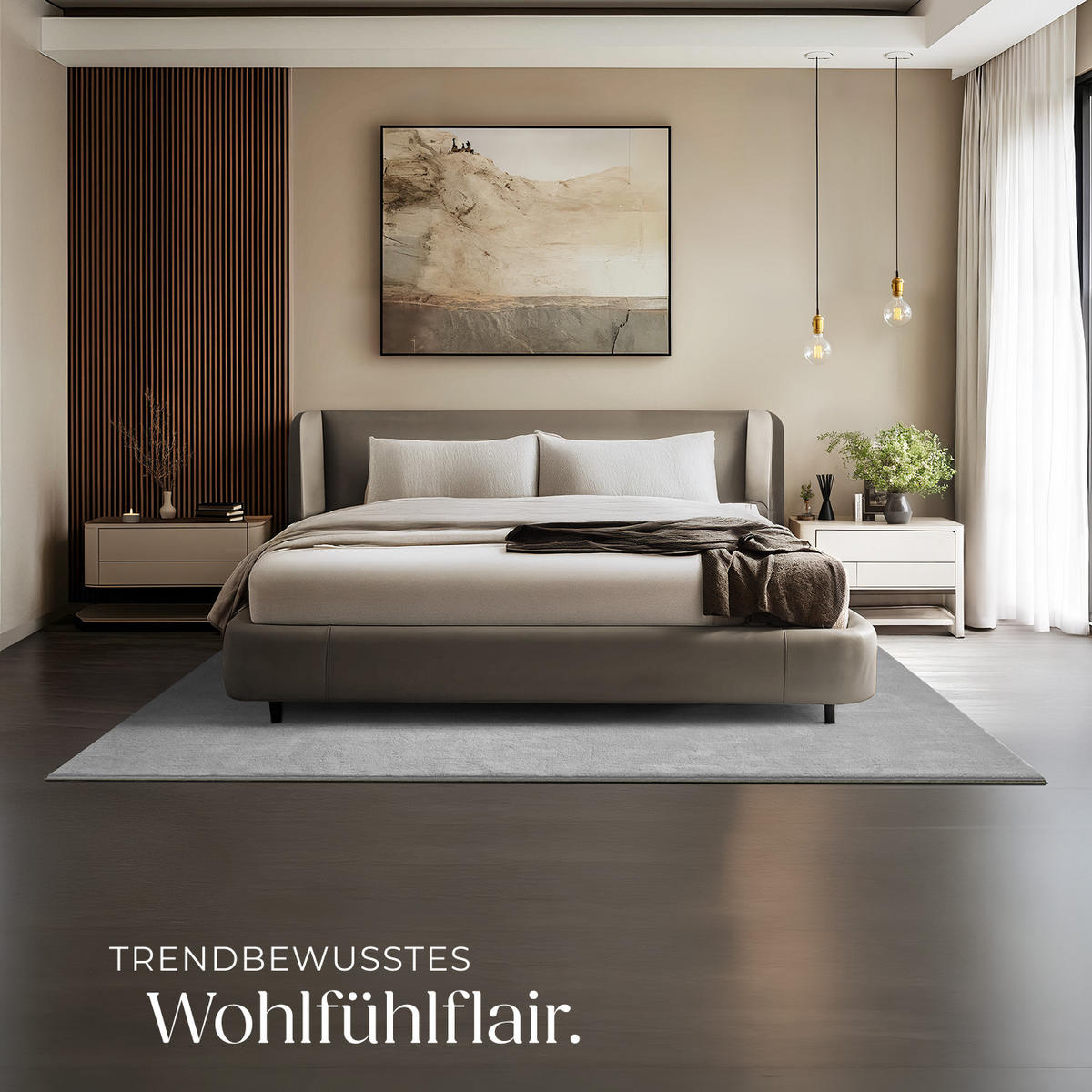 KURZFLORTEPPICH Soft Zone,rutschfeste Unterseite,grau - Grau, Kunststoff (230/160cm) - tectake