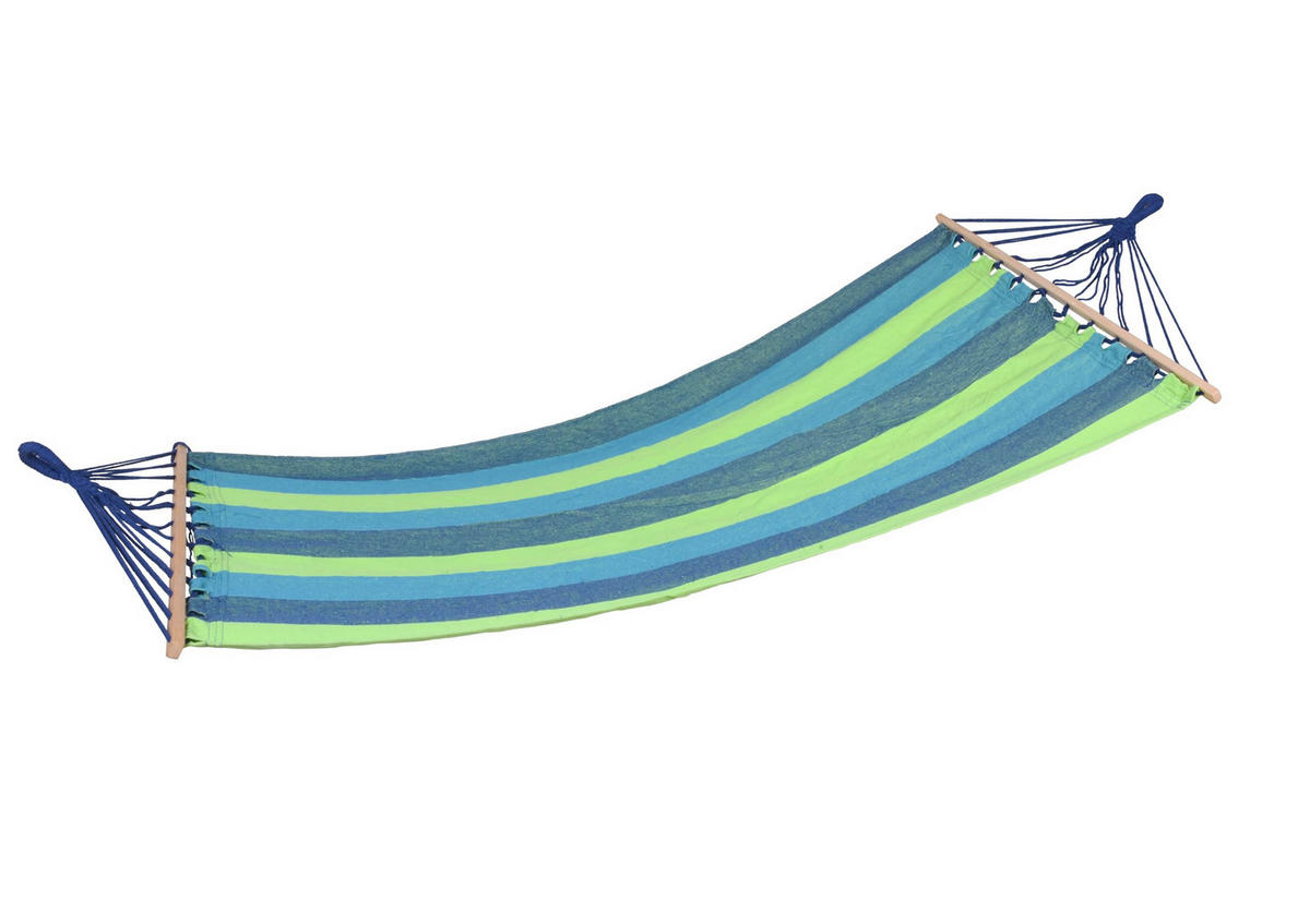 HÄNGEMATTE Trier Grün Kastanie Relaxmatte zum Hängen - Grün, Holz (100/20/280cm) - DELUKE