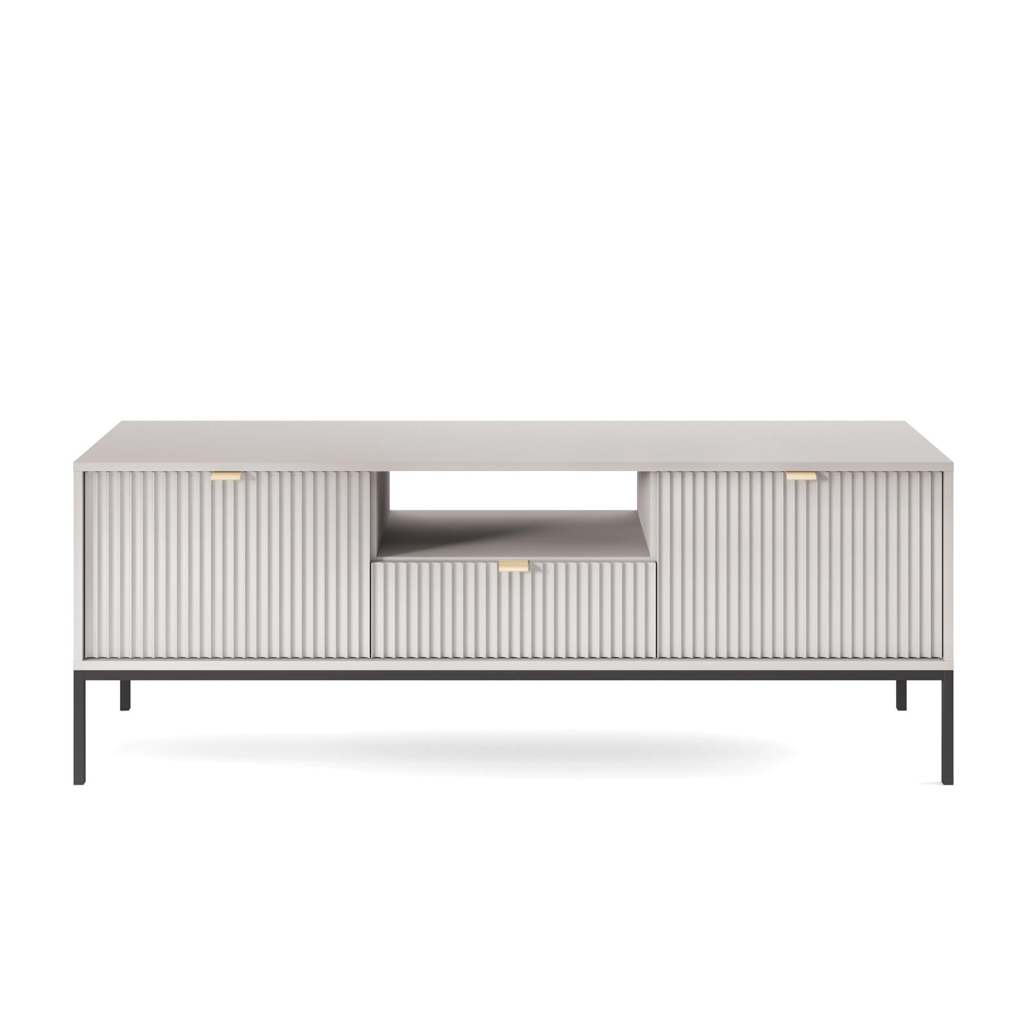 TV-SCHRANK Vellore Grau 154 cm - Goldfarben/Schwarz, Holzwerkstoff/Metall (154/56/39cm) - Selsey