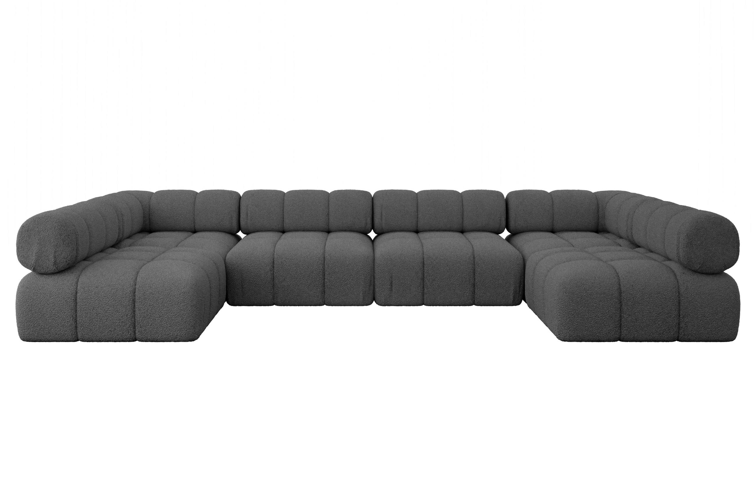 Altdecor Wohnlandschaft Grau 380x70x190 cm