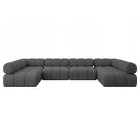 WOHNLANDSCHAFT modulares Sofa Garvo-U2 - 380x190x70 cm Grau Bouclé - Grau, Holzwerkstoff/Textil (380/70/190cm) - ALTDECOR